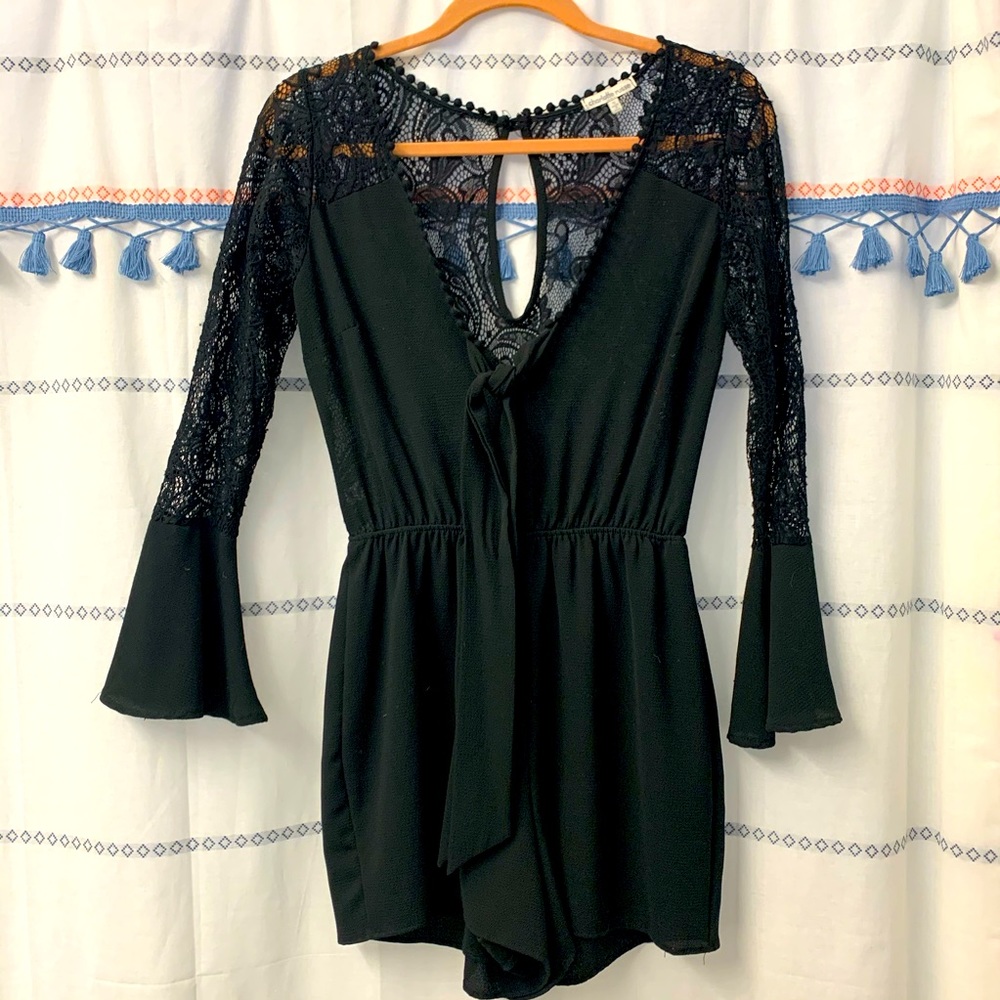 LACE BACK AND SLEEVE CHARLOTTE RUSSE ROMPER